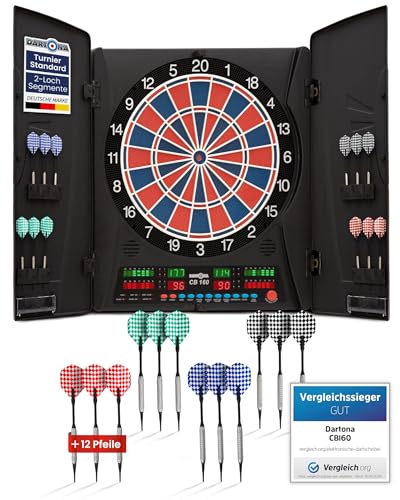 Elektronische Dartscheibe Dartona CB160 Cabinett | Offizielle Turniergröße | Dartscheibe elektronisch | Turnierscheibe mit 33 Spielen und über 160 Varianten