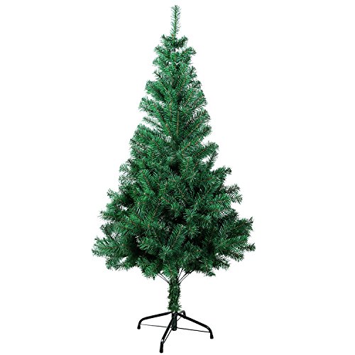 Gotoll Künstlicher Weihnachtsbaum 120 cm, Tannenbaum in grün, Christbaum mit Metallständer, schwer entflammbar
