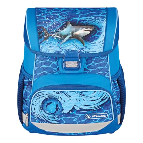 Herlitz Unisex Kinder Loop Blue Shark Schulranzen, Multicoloured