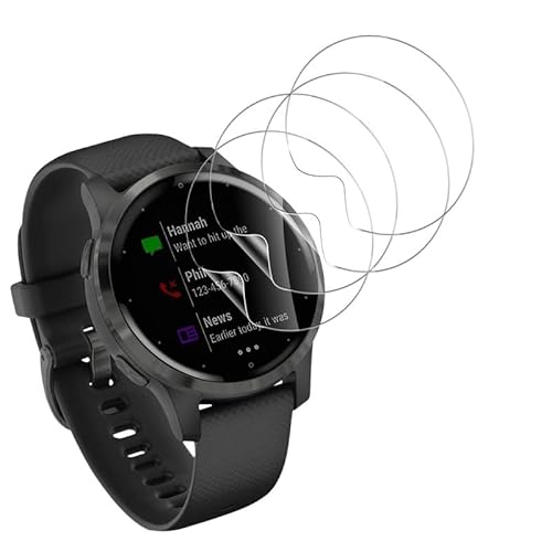 Joywing für 4 Stück Folie Garmin Vivoactive 4 Schutzfolie Weich TPU Panzerfolie Garmin Vivoactive 4 PanzerSchutzglas, HD Klar Blasenfreie Displayschutz Handyglas