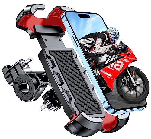 Mohard Handyhalterung Fahrrad, 2024 Verbessert Handyhalterung Motorrad für Fahrrad ATV Scooter Motorroller, Anti-Vibrations 360° Drehbarer Handyhalter Fahrrad für 4,7-6,8'' Smartphones