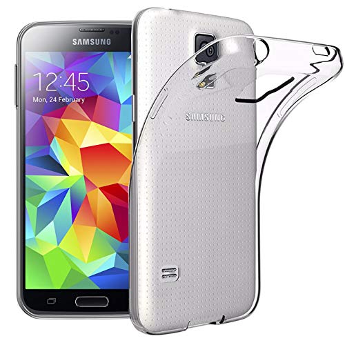 Verco Handyhülle für Samsung S5 Case, Handy Cover für Samsung Galaxy S5 Hülle Transparent Dünn Klar Silikon, durchsichtig