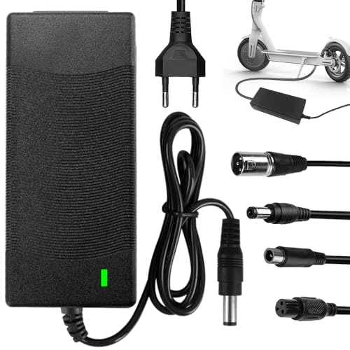 CJBIN Ladegeräte für Scooter, 42V 2A Hoverboard Ladekabel, e Scooter Ladekabel, Hoverboard Ladegerät mit 4 Schnittstelle Anschlüssen, Netzteil Fahrrad Ladegerät für e Scooter Xiaomi M365 Elektroroller