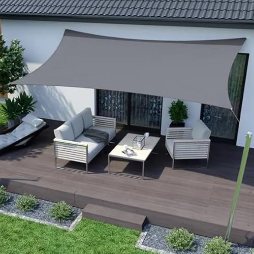 jarolift Basic Sonnensegel Rechteckig, Wasserabweisend, Sonnenschutz Sichtschutz für Terrasse Garten Balkon, Polyestergewebe 400 x 200 cm, Anthrazit