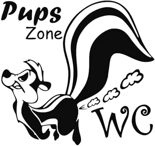 Enyolidimk Schwarz Wandtattoo 22,5 x 23,5 cm Pups Zone WC Wandaufkleber Wanddeko Praktisch und Beliebt Nettes Design Wandaufkleber und Wandbilder