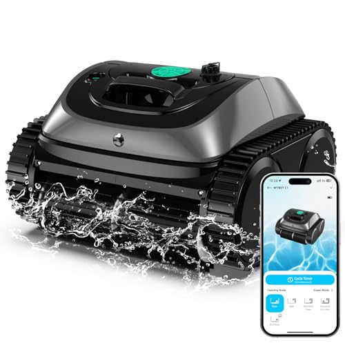 WYBOT C1 pool robot with battery Intelligent route planning, fully automatic pool cleaner floor, waterline, and wall cleaning, powerful triple motor runs for 150 minutes, 150 ㎡-Grau
