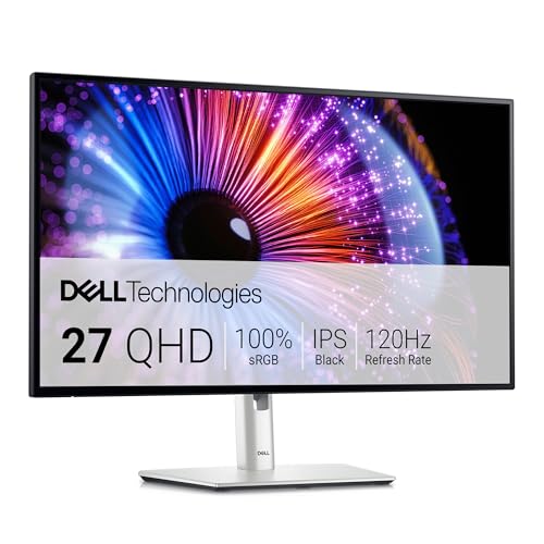 Dell U2724DE UltraSharp Thunderbolt 27 Zoll QHD (2560x1440) Monitor, 120Hz, IPS Black, 5ms, 98% DCI-P3, 2X Thunderbolt, 2X USB-C, 2X DisplayPort, HDMI, 4X USB, RJ45, 3 Jahre Garantie, Silber