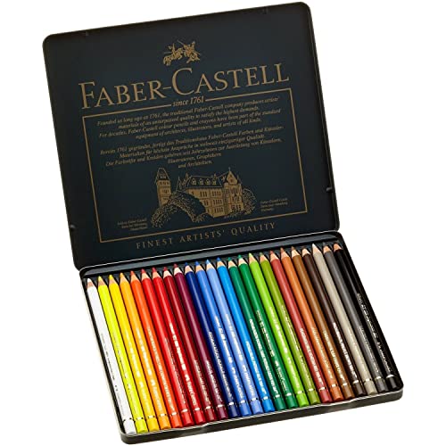 Faber-Castell 110024 - Künstlerfarbstift, 24 Polychromos Metalletui