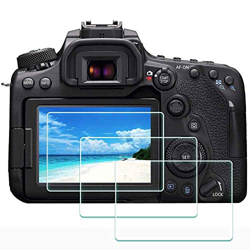 ULBTER Displayschutz Schutzfolie für Canon EOS 80D 90D 70D 77D Kamera Displayschutzfolie, 9H Härte LCD Gehärtetes Glas Kratzfest Anti-Fingerabdruck Anti-Staub Blasenfrei,3 Stück