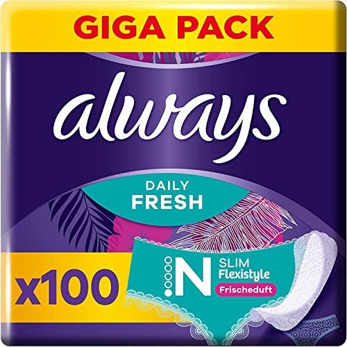 Always Dailies Slipeinlagen Damen Slim Fresh Normal (100 Binden), Giga Pack, mit frischem Duft, passend für alle Slipformen, atmungsaktiv, flexibel