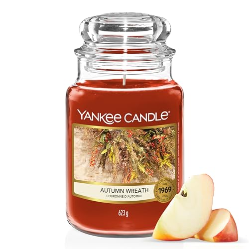 Yankee Candle Duftkerze im Glas (groß) | Autumn Wreath | Kerze mit langer Brenndauer bis zu 150 Stunden | Perfekte Geschenke für Frauen