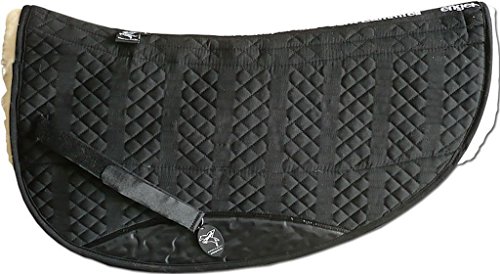 Engel Reitsport | Lammfell Western Roundpad aufpolsterbar WPAD2AP-M-SCH-MED Stoff schwarz Fell med./Natur Grösse M