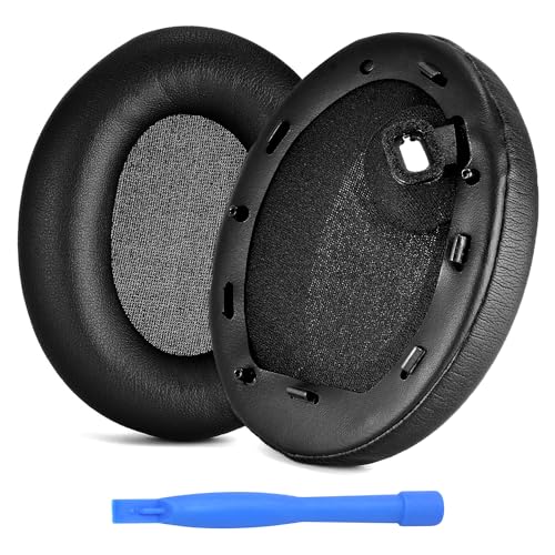 Ersatz Ohrpolster für Sony WH-1000XM4 Noise Cancelling Kopfhörer von MMOBIEL - Protein PU Kopfhörer Ohrpolster – Ersatzpolster - Schwarz