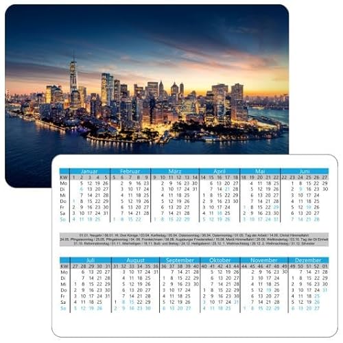 10x Minikalender 2026 im Scheckkartenformat 85x55mm Taschenkalender für Hosentasche Portmonee Handyhülle (Skyline)