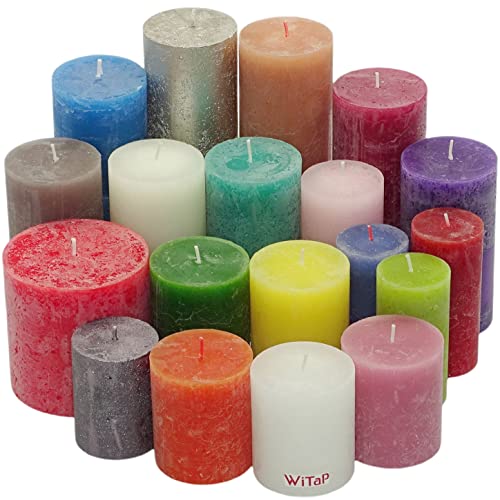 6 kg Qualität Rustic Stumpenkerzen durchgefärbt Rustik Stumpen Kerzen Mix farblich bunt gemischt 1.Wahl, Unparfümiert