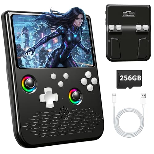 H5 Retro Handheld Spielkonsole, 256 G über 40.000 Spiele, 5-Zoll-IPS Retro Konsole, Linux-System, 4000-mAh-Akku, Unterstützt 34 Emulatoren,Tragbare Mini-Arcade(Schwarz)