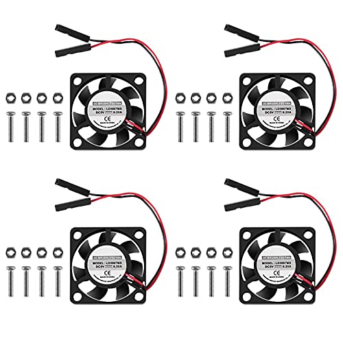 ALMOCN Raspberry Pi Lüfter, Kühlkörper, 3,3 V 5 V, 30 x 30 x 7 mm, Kühlkörper, Trennung zwischen einer oder zwei Schnittstellen, 4 Stück, für Raspberry Pi 4, Pi 3 B+, Pi 3B, Pi 2, Pi B+