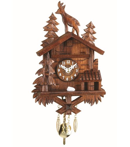 Trenkle Uhren Kuckulino Miniatur-Pendel Schwarzwald mit Quarzwerk und Kuckuck inkl. Batterie TU 2028 PQ Song