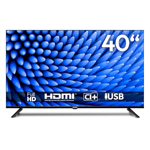 MEDION 100,3 cm (40 Zoll) Full HD Fernseher (Triple Tuner Receiver DVB-T2 DVB-C DVB-S2, 2 x HDMI, USB, Sleeptimer, Mediaplayer, VESA, CI+, MD 840000)