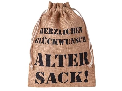 1 Geschenkbeutel Alter Sack Herzlichen Glückwunsch, Geburtstag, Jubiläum (40x30 cm)