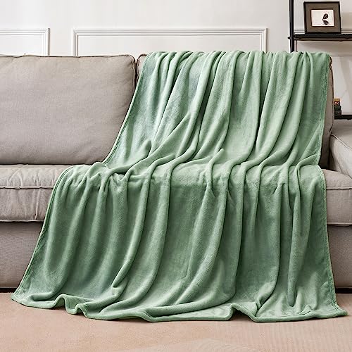 MIULEE Kuscheldecke Flauschig Decke Fleecedecke Wohndecken Couchdecke Flauschig Überwurf Mikrofaser Tagesdecke Sofadecke Blanket Für Bett Sofa Schlafzimmer Büro 130x150 cm Matcha Grün