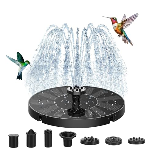 Sprifityy Solar Springbrunnen für Außen, Solarbrunnen für Draussen mit 7 Fontänenstile, Solar Schwimmender Fontäne Pumpe, Solar Wasserpumpe für Garten, Teich, Fisch-Behälter, Vogelbad, Schwimmbecken