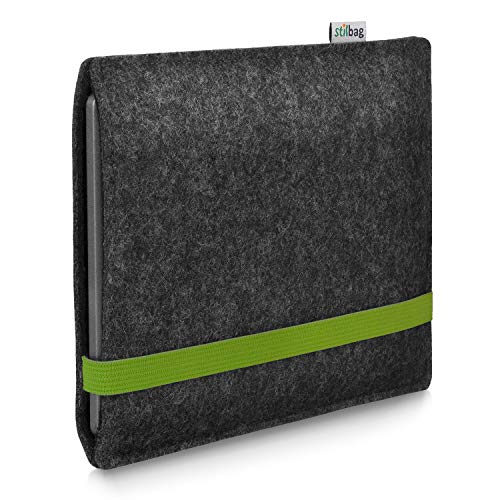 Stilbag eBook Reader Leon für Tolino Epos 3 | Farbe: anthrazit/grün | eBook Reader-Tasche aus Filz | eReader Schutzhülle | ebook Reader Tasche Made in Germany