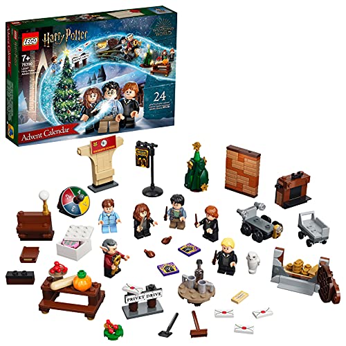 LEGO 76390 Harry Potter Adventskalender 2021, Weihnachtskalender, Kinder ab 7 Jahren mit 6 Minifiguren und Spielbrett