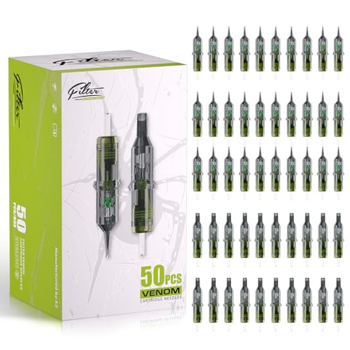 EZ Tattoo Nadeln Set - 50Stück #10 Gemischt (3RL 5RL 7RL 9RL 3RS 7RS 9RS 9M1 7RM 9RM) Bugpin Tattoo Nadeln für Tattoo Maschine - Venom