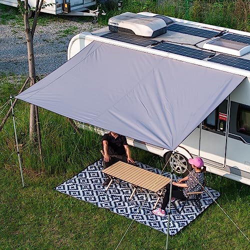 Dulepax vorzelt Wohnwagen Sonnensegel Markise mit keder,Auto Camping markisen, 3000mm Wasserdicht und UV-beständig, geeignet für SUVs, Vans und Wohnmobilen,3.5Mx2.45M