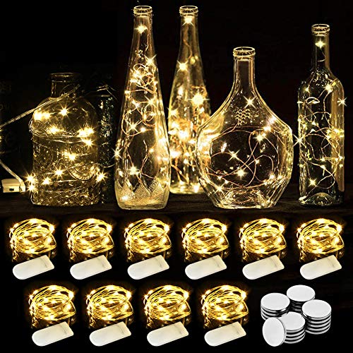 WEARXI Lichterkette Batterie, 10 Stück 2M 20 Mini LED Lichterkette mit Batterie, Lichterkette Innen, LED Lichterketten Batteriebetrieben, Lichterketten für Zimmer Deko, Hochzeitsdeko, Weihnachtsdeko