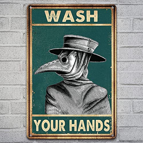Blechschild-Wash Your Hands Schilder funny Schild Retro Poster Blechschild Schilder Freundschaft Geschenke Wand Deko(20 x 30 cm)