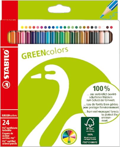 STABILO - Umweltfreundlicher Buntstift - GREENcolors - 24er Pack - 24