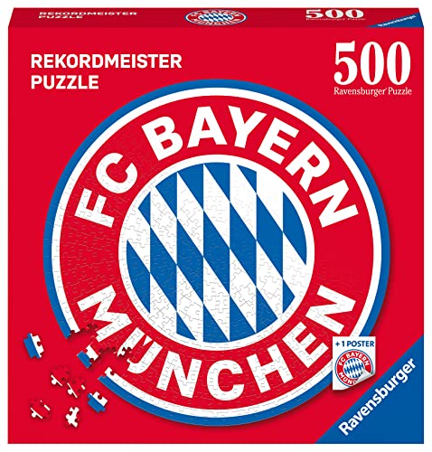 Ravensburger Puzzle 17452 - FC Bayern Logo - 500 Teile FC Bayern München Rundpuzzle für Erwachsene und Kinder ab 14 Jahren