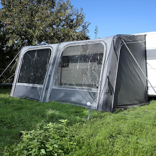 your GEAR Porto Air - aufblasbares Vorzelte - Sonnenvordach - Reisevorzelt - Wohnwagenvorzelt (Grau, 420 x 270 cm)