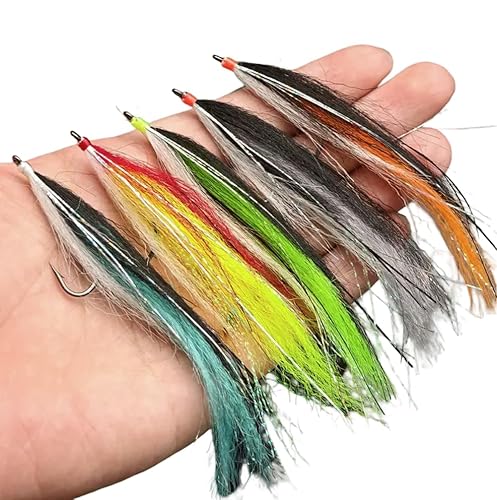AMZfishing® Messeneuheit 2025-5 Stück Hecht Streamer 10cm | Hechtstreamer | Raubfisch Streamer | Streamer groß | Zander Streamer | Streamer Fluss und See (a: 5 Stück in Box)