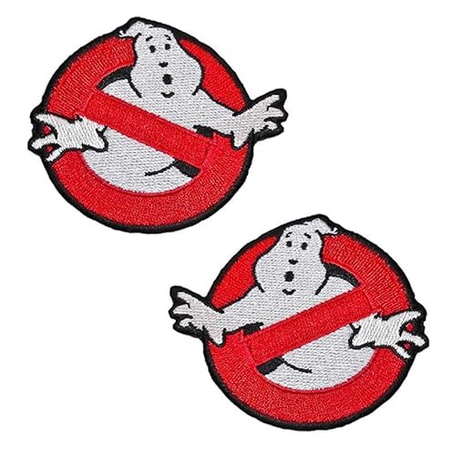 Ghost iron on Patch, 2 Stück Taktisch Kompatible mit Ghostbuster Geist Emblem Applikation zum aufbügeln Aufnäher iron on Militär Patches für Taktische Cosplay Paintball Kleidung Rucksack Uniform