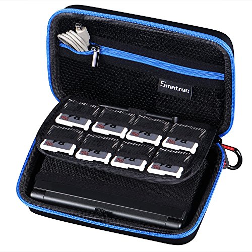 Smatree Hartschalenkoffer für Nintendo New 3DS XL/New 2DS XL, Reisekoffer für New Nintendo 3DS/New 2DS Konsole & Ladegerät - Schwarz/Blau