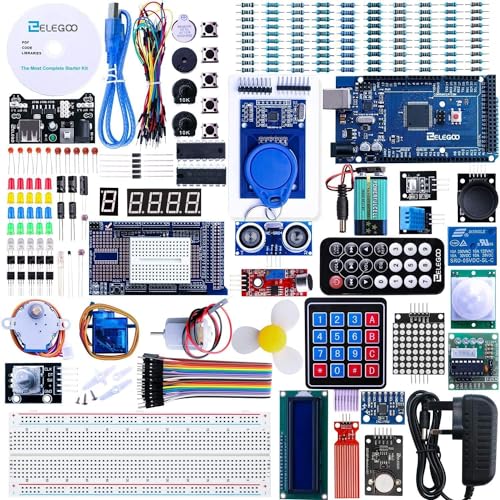 ELEGOO MEGA-R3 Starter Kit für Arduino Projekt Ultimate Starter Kit mit Deutschem Tutorial, MEGA-R3 Mikrocontroller und viel Elektronik Zubehöre