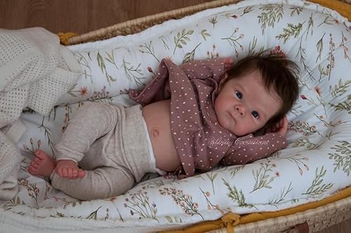 Anano Realistische Reborn Baby Puppen Silikon Vinyl Ganzkörper Mädchen - 18 Zoll Lebensechte Babypuppe Körper Vollsilikon Lebensecht Babypuppen Geburtstags-Geschenkset