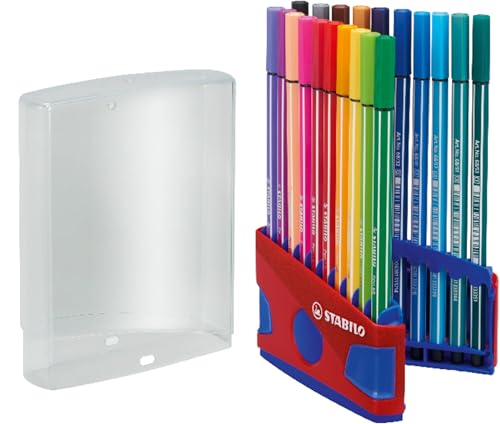 STABILO - Premium-Filzstift - Pen 68 ColorParade - 20er Tischset in rot/blau