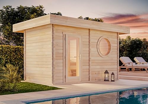 CARLSSON Saunahaus Cubus-70 C, 70 mm Wandstärke (411 x 244 cm)