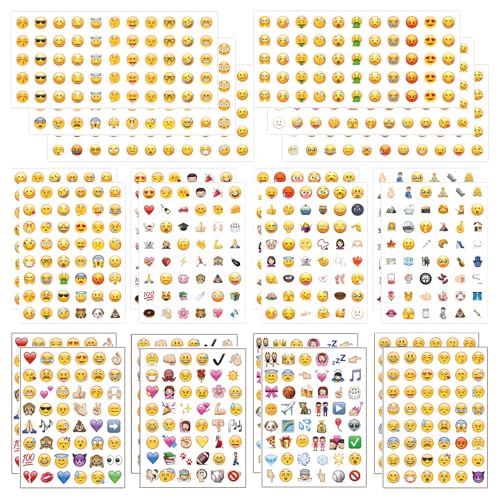 22 Blätter Smiley Aufkleber, Lustig Emoji Sticker, Notizbuch Dekoration, Emoticon Anreizaufkleber für Kinder, Lehrer