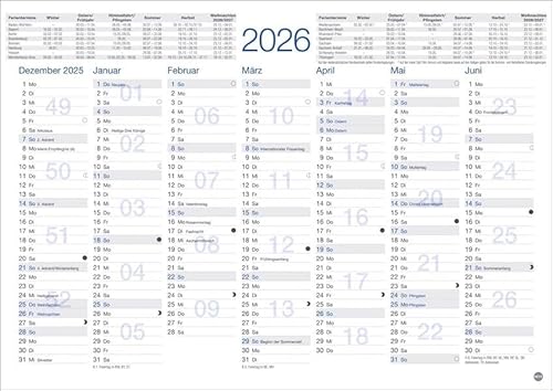 Tafelkalender A4 2026: Praktischer Jahresplaner für den Schreibtisch oder an der Wand. Terminkalender mit Vorder- und Rückseite. Jahreskalender zum Eintragen. (Bürokalender Heye)