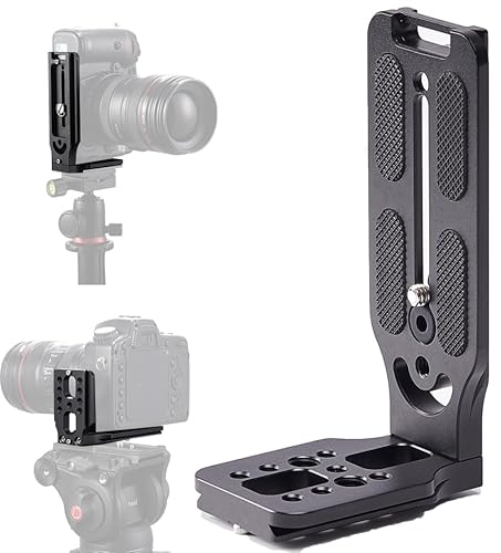 Aitteel Quick Release L-Bracket Vertikale,L-Halterung mit Schnellwechselplatte 1/4 Zoll Schraube DSLR-Kamera L-Halterung Kompatibel mit Canon Nikon Sony DJI Osmo Ronin Zhiyun