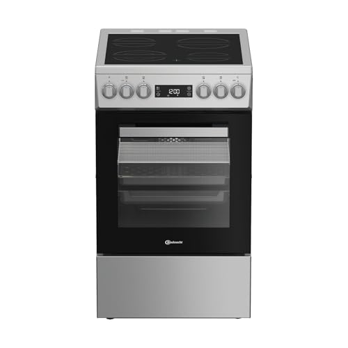 Bauknecht Standherd B5V8LMX / Heißluftbackofen mit 8 Funktionen/Kochfeld mit 4 Kochzonen/Hydrolyse-Reinigungsfunktion/Garraumvolumen 60 Liter/Edelstahl-Optik