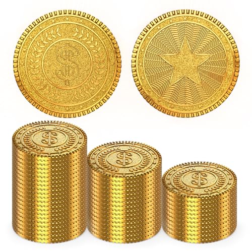 Byhoo 50 PCS Metall Goldmünzen, DND Piratenmünzen, Stress Relief Tool, mit Samt Kordelzugbeutel für Brettspiele, Rollenspiele, Schatzjagden, Piraten Abenteuer Thematische Play Favor