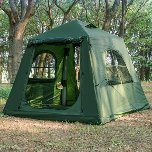 Aufblasbares Campingzelt mit Handpumpe Einfacher Aufbau Wasserdicht Winddichtes Outdoor Aufblasbares Zelt 2-4 Personen Oxford Glamping Luftzelt Hüttenhaus (Grün /2-3 Pers (240 * 240 * 190cm))
