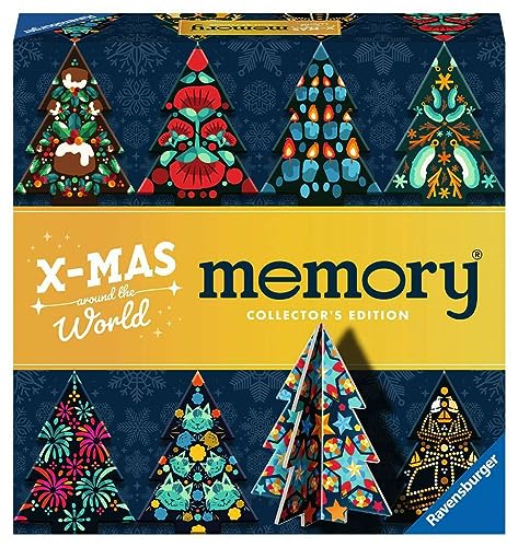 Ravensburger 22350 Collector's Memory® Weihnachten - Das weltbekannte Gedächtnisspiel für 2 bis 8 Spieler ab 6 Jahren mit formgestanzten Weihnachtsbäumen zum Aufstellen
