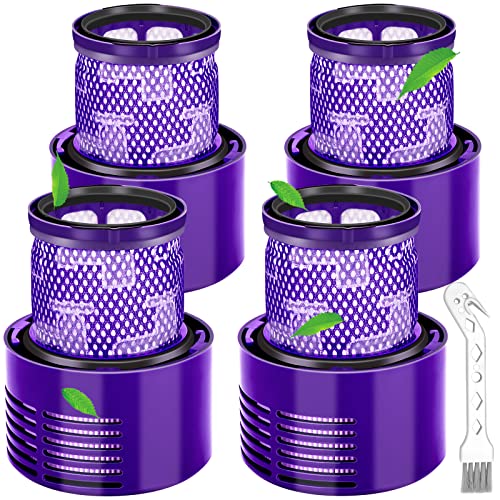 Smyidel Filter für Dyson V10 SV12, Ersatz Filter für Dyson Staubsauger V10 SV12 Waschbar Cyclone Animal Absolute Total Clean Motorhead Akku Staubsauger Ersetzen Sie #DY-969082-01(4 Stück)
